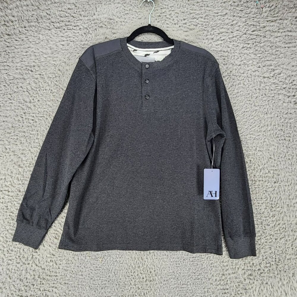 AH Shirt Mens Medium Gray Long Sleeve Henley *NWT*